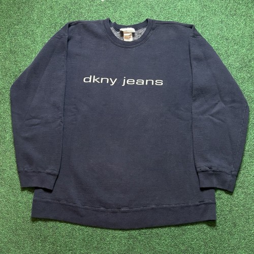 Felpa jeans vintage dkny blu - felpa,