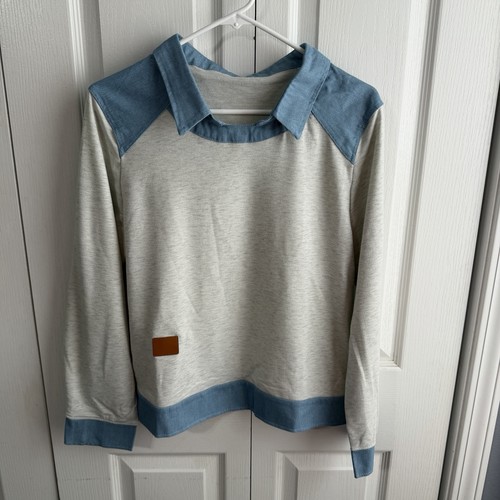 Felpa leggera blu denim