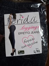 Leggings effetto jeans felpato
