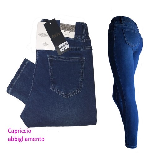 Jeans donna blu denim vita - jeans,